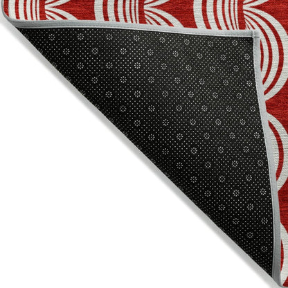 LOOMLAN Rugs Kairova Red Washable Indoor-Outdoor Rug
