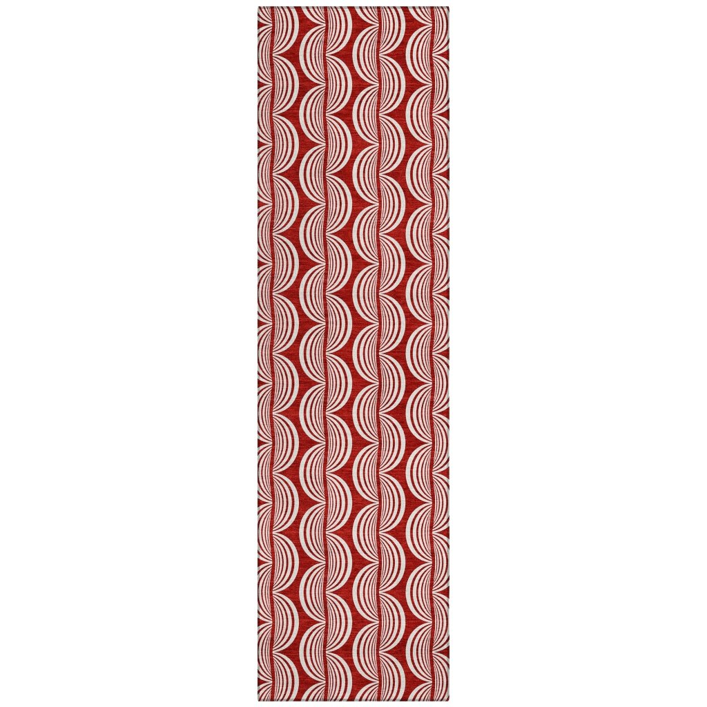 LOOMLAN Rugs Kairova Red Washable Indoor-Outdoor Rug