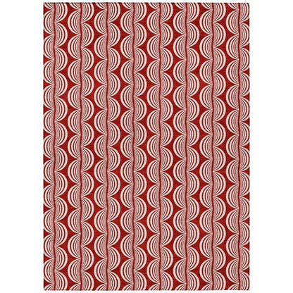 LOOMLAN Rugs Kairova Red Washable Indoor-Outdoor Rug