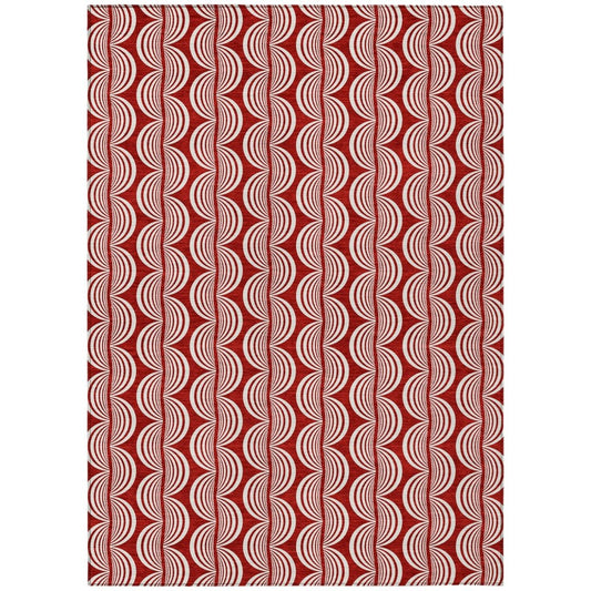 LOOMLAN Rugs Kairova Red Washable Indoor-Outdoor Rug