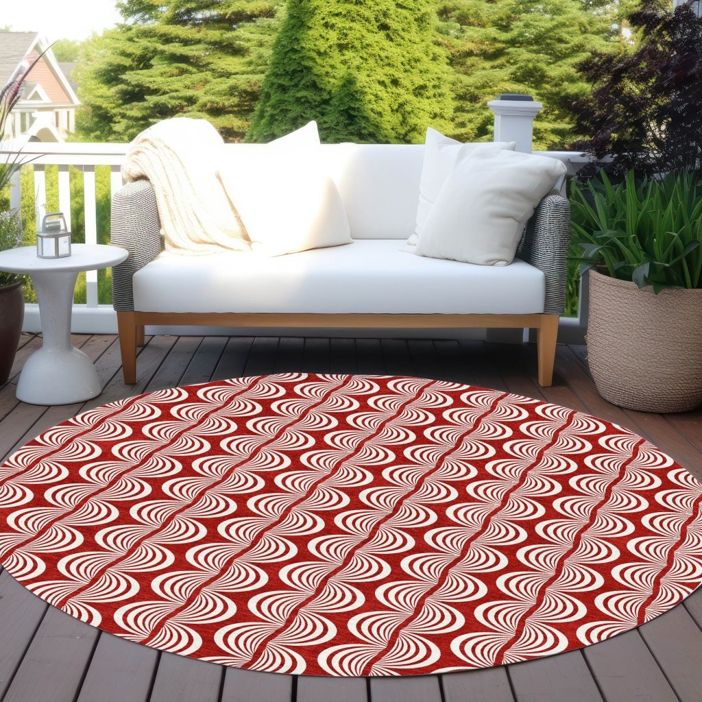 LOOMLAN Rugs Kairova Red Washable Indoor-Outdoor Rug