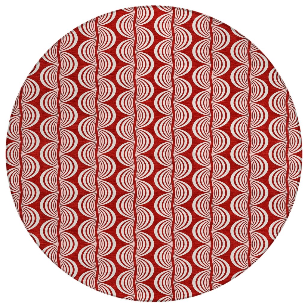 LOOMLAN Rugs Kairova Red Washable Indoor-Outdoor Rug
