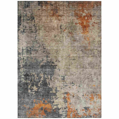LOOMLAN Rugs Karima Brown Washable Indoor-Outdoor Rug