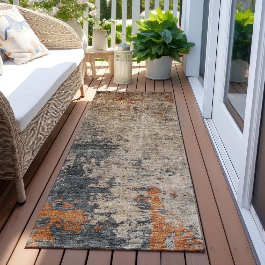 LOOMLAN Rugs Karima Brown Washable Indoor-Outdoor Rug