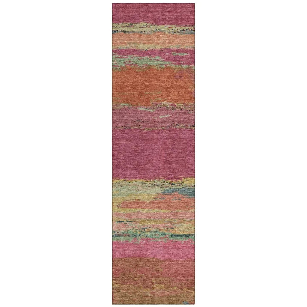 LOOMLAN Rugs Karvoun Pink Washable Indoor-Outdoor Rug