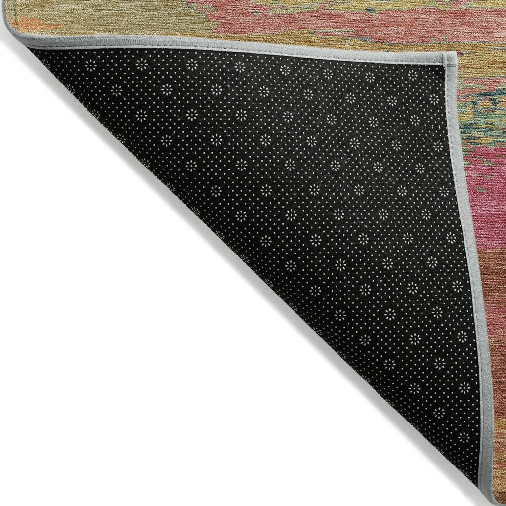 LOOMLAN Rugs Karvoun Pink Washable Indoor-Outdoor Rug