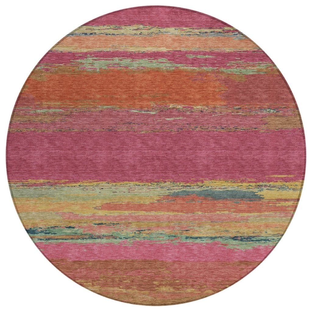 LOOMLAN Rugs Karvoun Pink Washable Indoor-Outdoor Rug