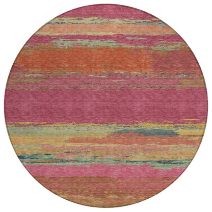 LOOMLAN Rugs Karvoun Pink Washable Indoor-Outdoor Rug
