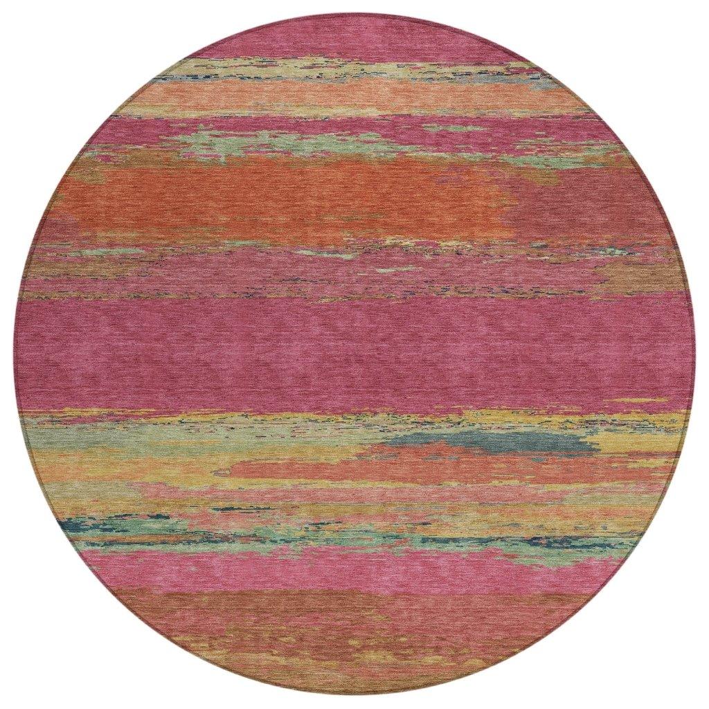 LOOMLAN Rugs Karvoun Pink Washable Indoor-Outdoor Rug
