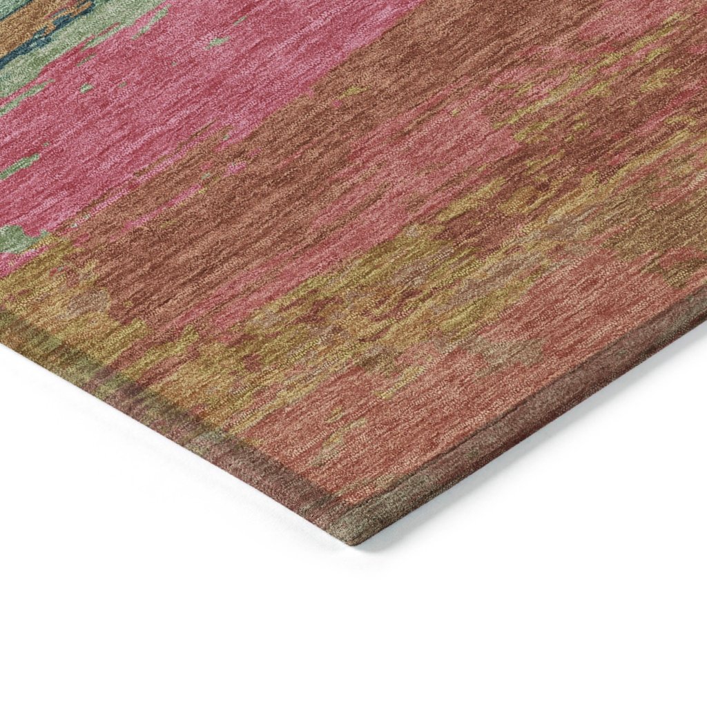 LOOMLAN Rugs Karvoun Pink Washable Indoor-Outdoor Rug