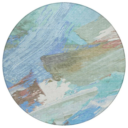 Kashana Blue Washable Indoor-Outdoor Rug