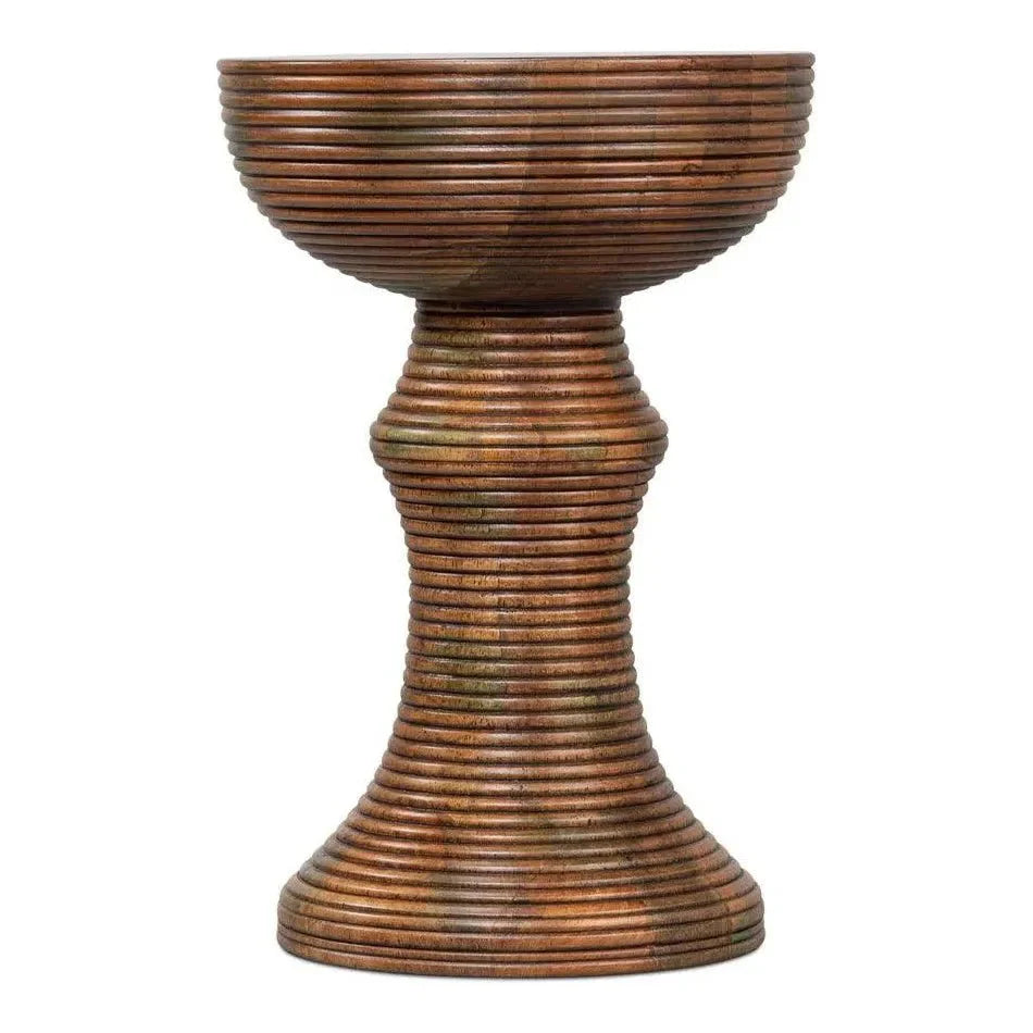 Sarreid Kayan Mango Wood Brown Round End Table