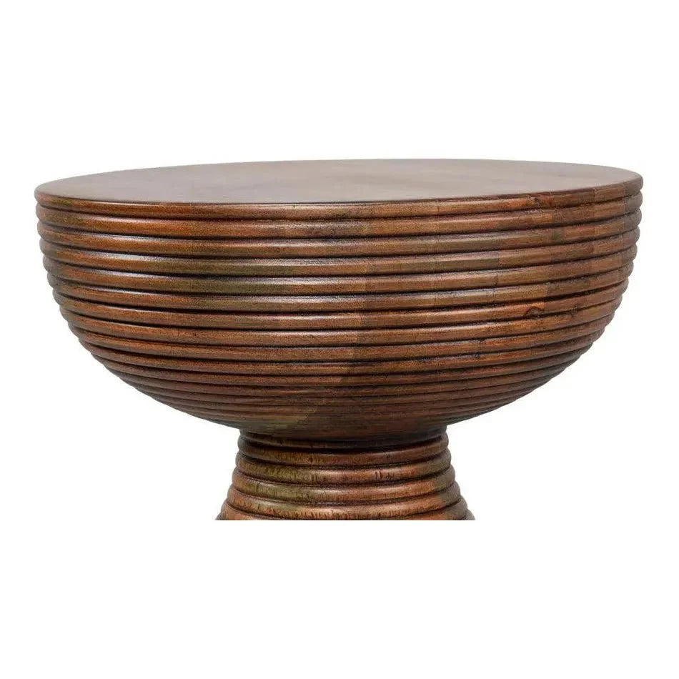 Sarreid Kayan Mango Wood Brown Round End Table