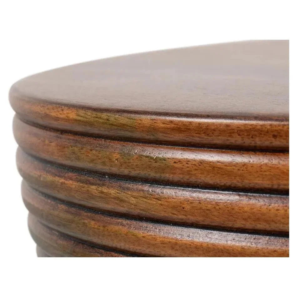 Sarreid Kayan Mango Wood Brown Round End Table