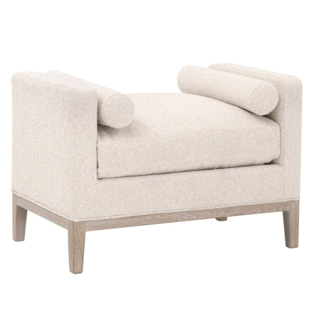 Keaton Cream Fabric Accent Stool - LOOMLAN - Essentials For Living - Poufs and Stools