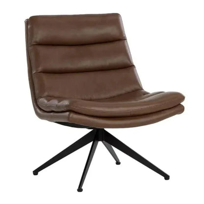 SUNPAN Keller Leather Swivel Lounge Chair