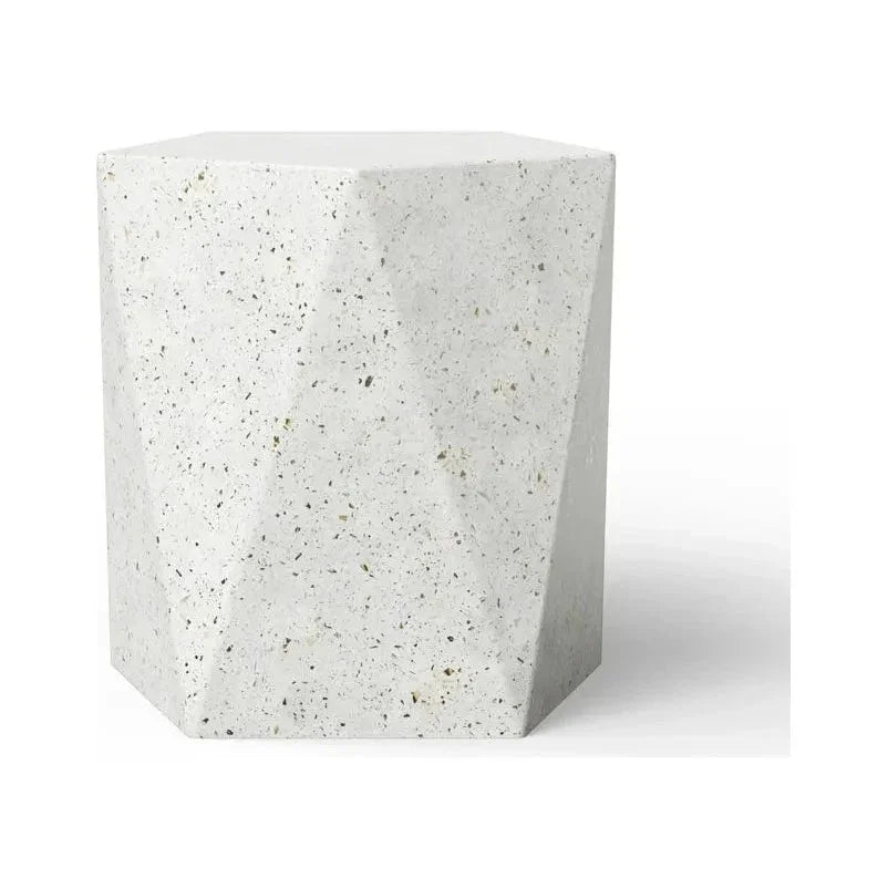 Kelson Pentagonal Surfaced Concrete Outdoor Stool