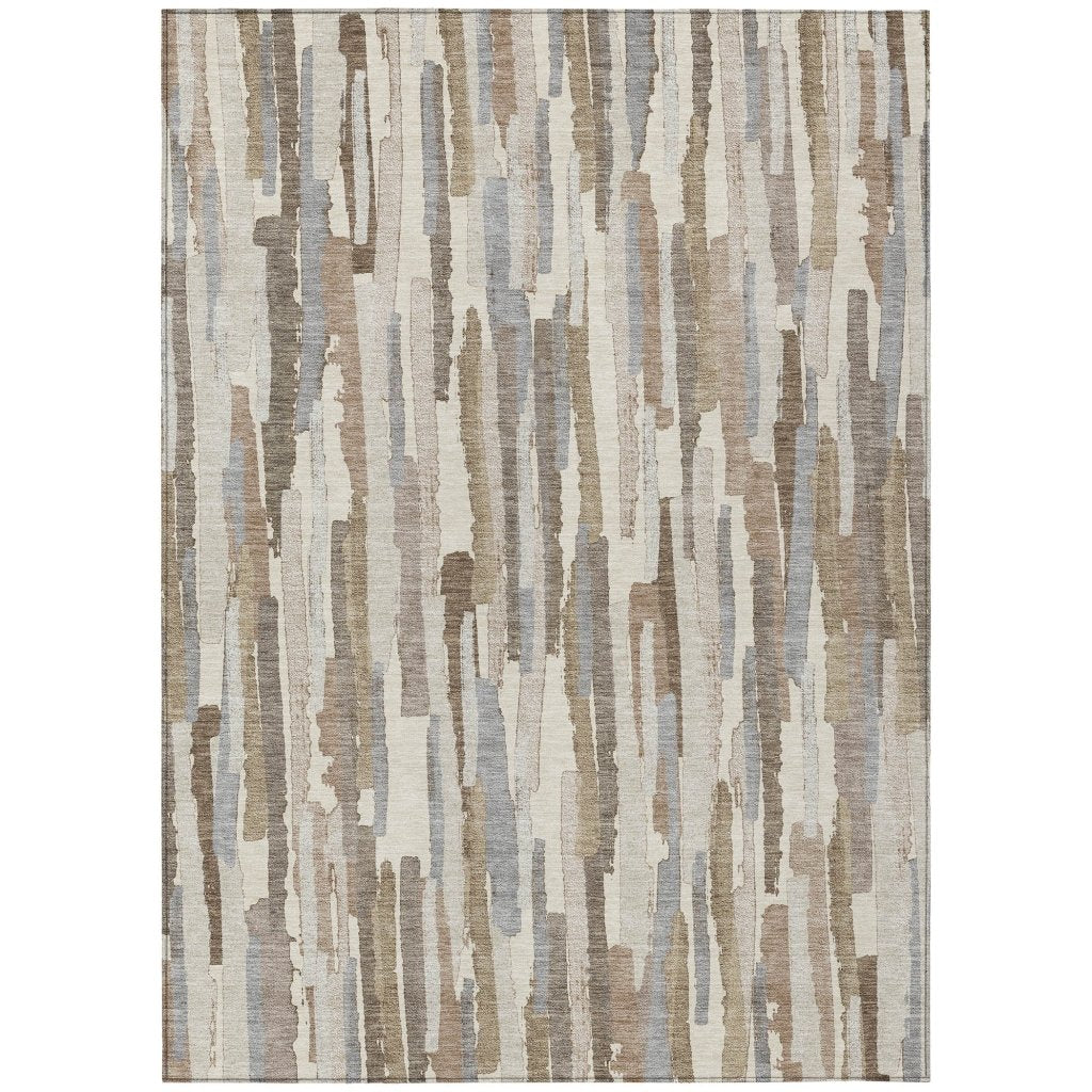 LOOMLAN Rugs Kember Ivory Washable Indoor-Outdoor Rug