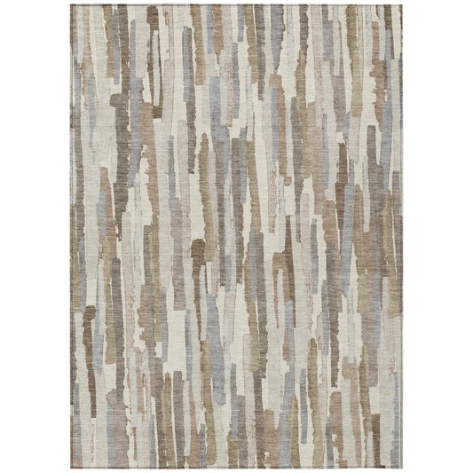 LOOMLAN Rugs Kember Ivory Washable Indoor-Outdoor Rug