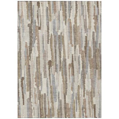LOOMLAN Rugs Kember Ivory Washable Indoor-Outdoor Rug