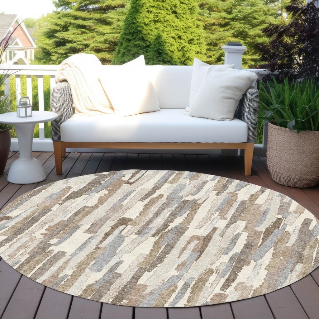 LOOMLAN Rugs Kember Ivory Washable Indoor-Outdoor Rug