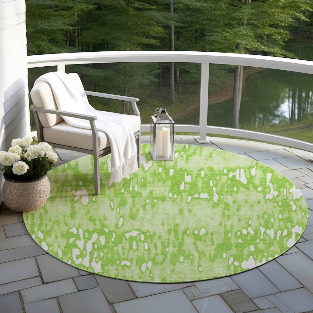 LOOMLAN Rugs Ken Lime Washable Indoor-Outdoor Rug