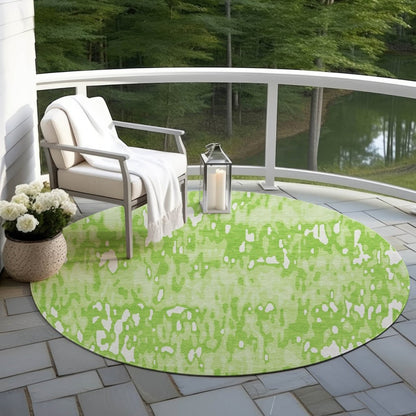 LOOMLAN Rugs Ken Lime Washable Indoor-Outdoor Rug