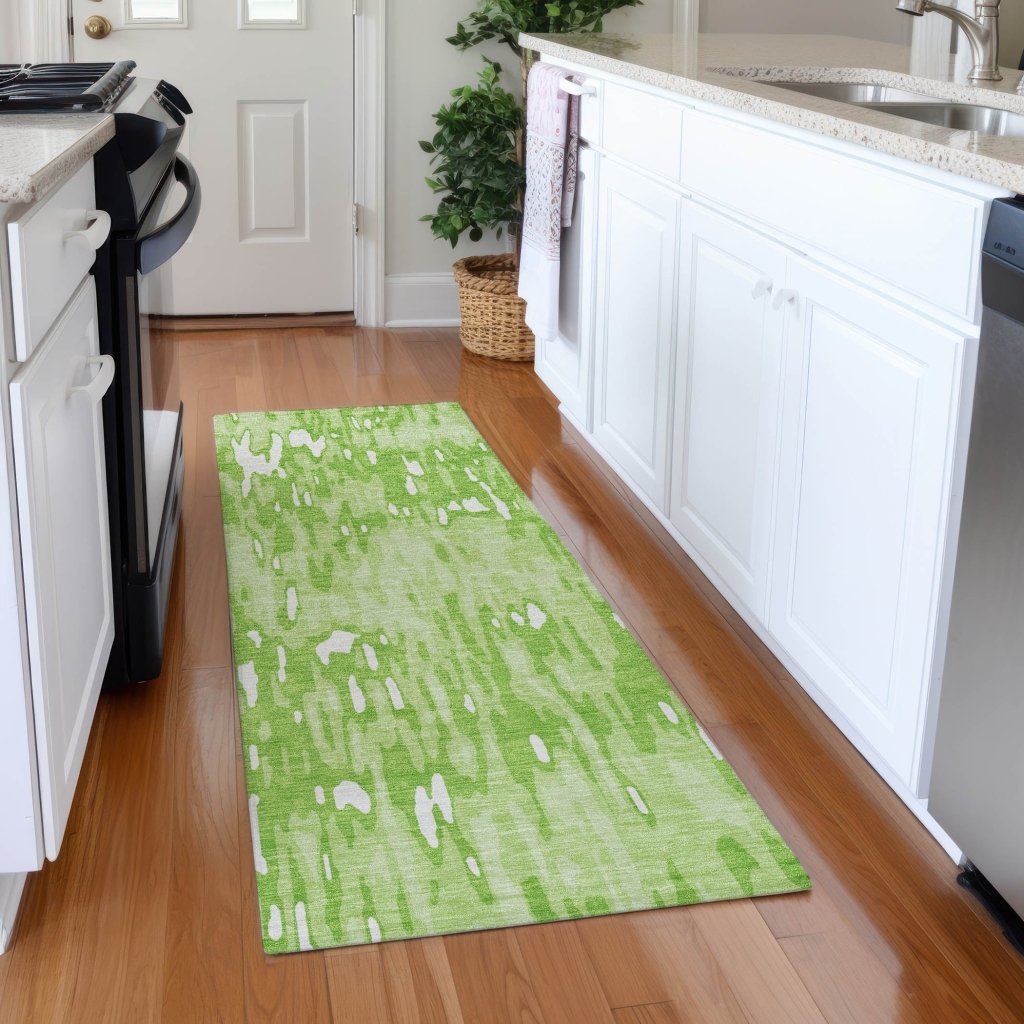 LOOMLAN Rugs Ken Lime Washable Indoor-Outdoor Rug