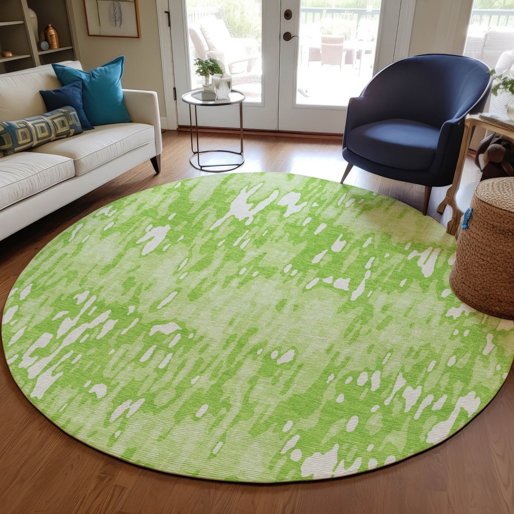 LOOMLAN Rugs Ken Lime Washable Indoor-Outdoor Rug