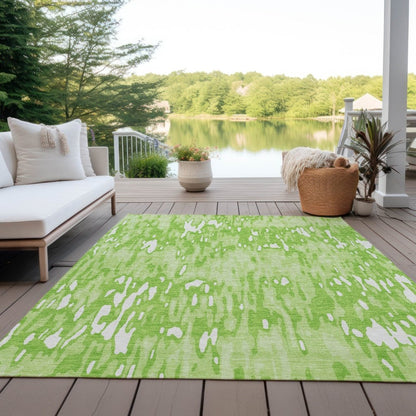 LOOMLAN Rugs Ken Lime Washable Indoor-Outdoor Rug