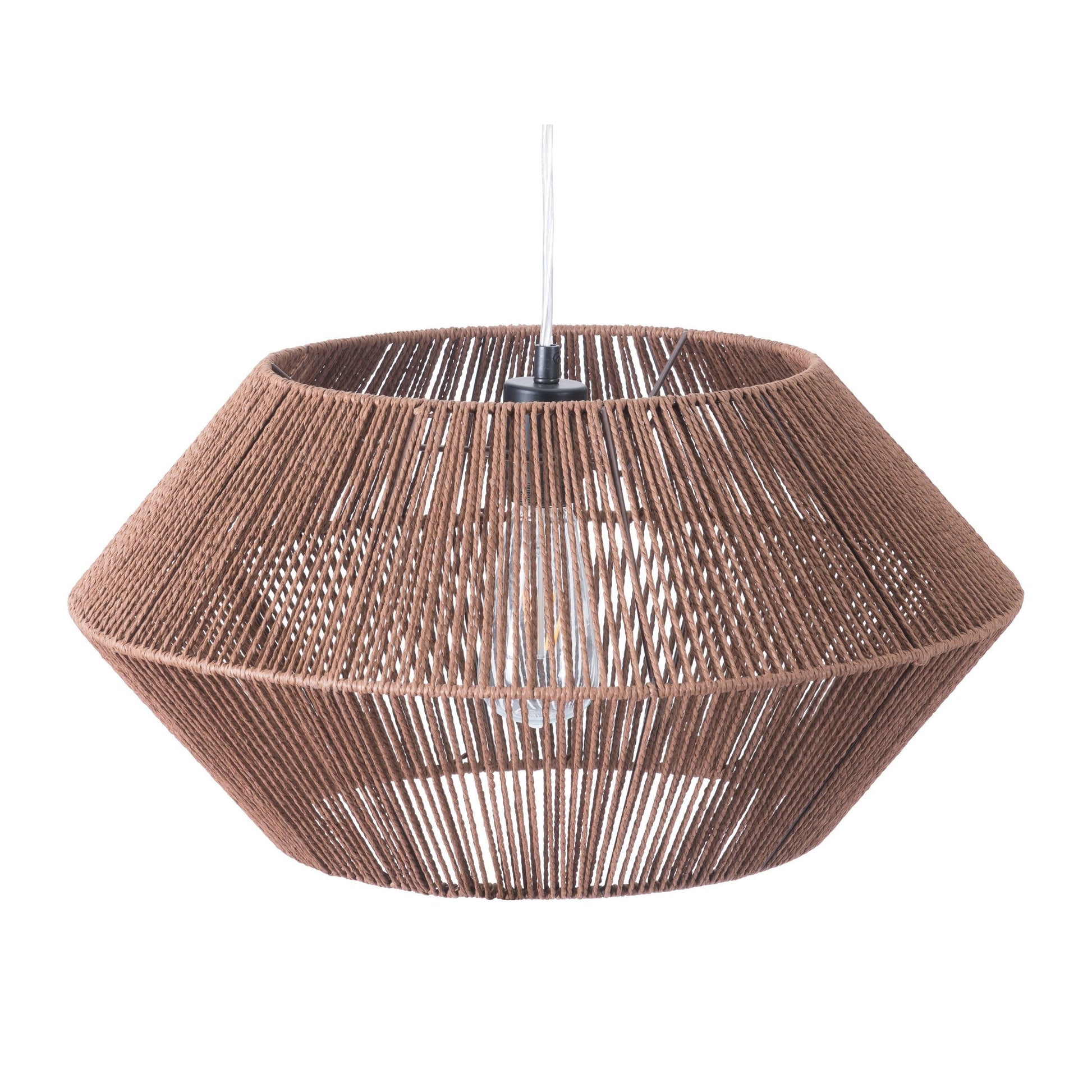 Kendrick Ceiling Lamp Brown - Sideboards and Things Brand_Zuo Modern, Color_Brown, Depth_10-20, Features_Adjustable Height, Finish_Polished, Finish_Powder Coated, Height_10-20, Materials_Metal, Materials_Rope, Metal Type_Steel, Product Type_Pendant, Width_10-20