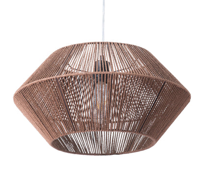 Kendrick Ceiling Lamp Brown - Sideboards and Things Brand_Zuo Modern, Color_Brown, Depth_10-20, Features_Adjustable Height, Finish_Polished, Finish_Powder Coated, Height_10-20, Materials_Metal, Materials_Rope, Metal Type_Steel, Product Type_Pendant, Width_10-20