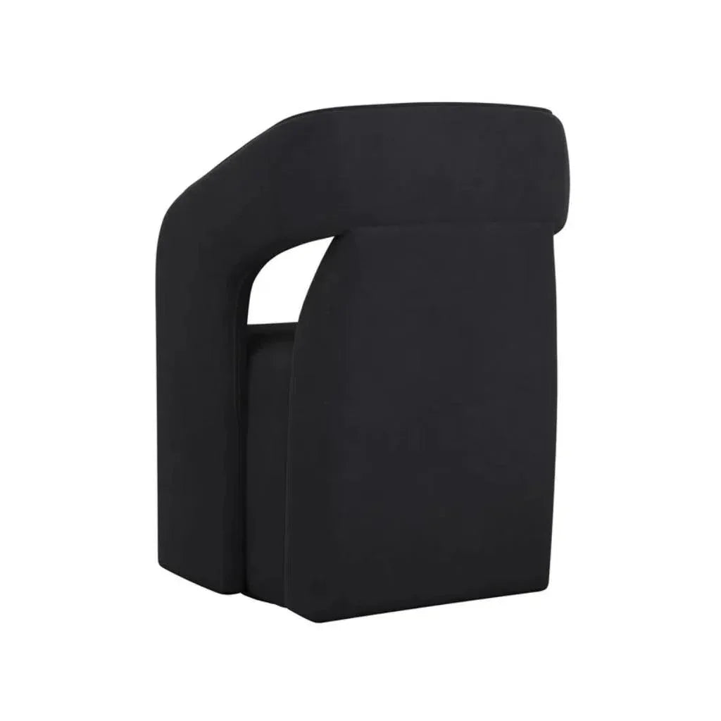 SUNPAN Kendrick Fabric Wheeled Dining Armchair