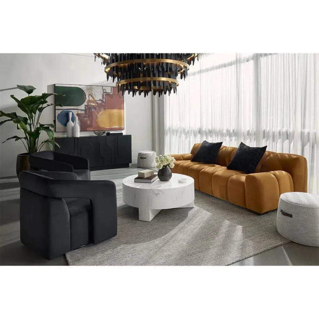 SUNPAN Kendrick Fabric Wheeled Dining Armchair