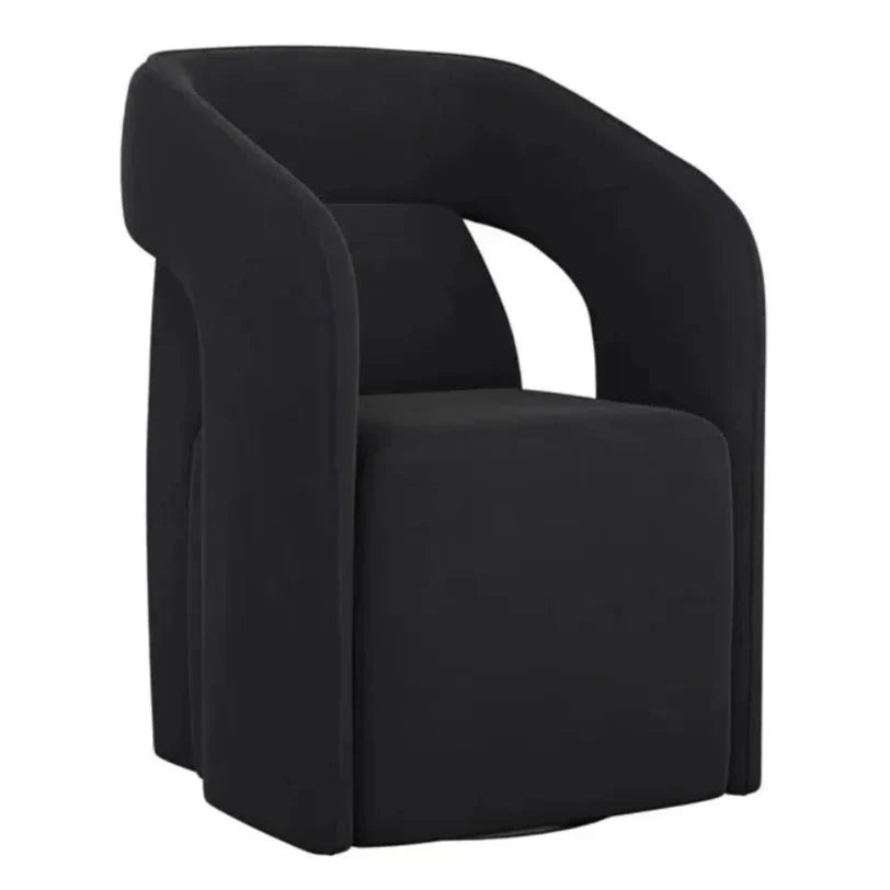 SUNPAN Kendrick Fabric Wheeled Dining Armchair
