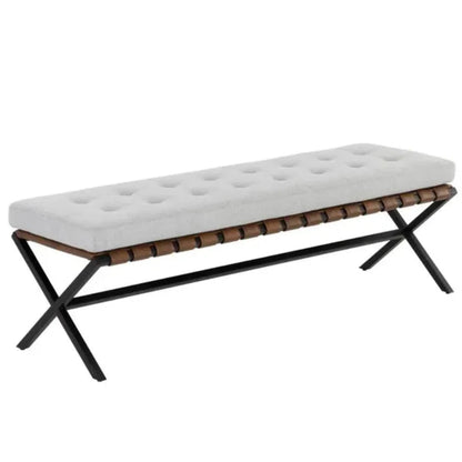 Kenji Leather Small Backless Bedroom Bench