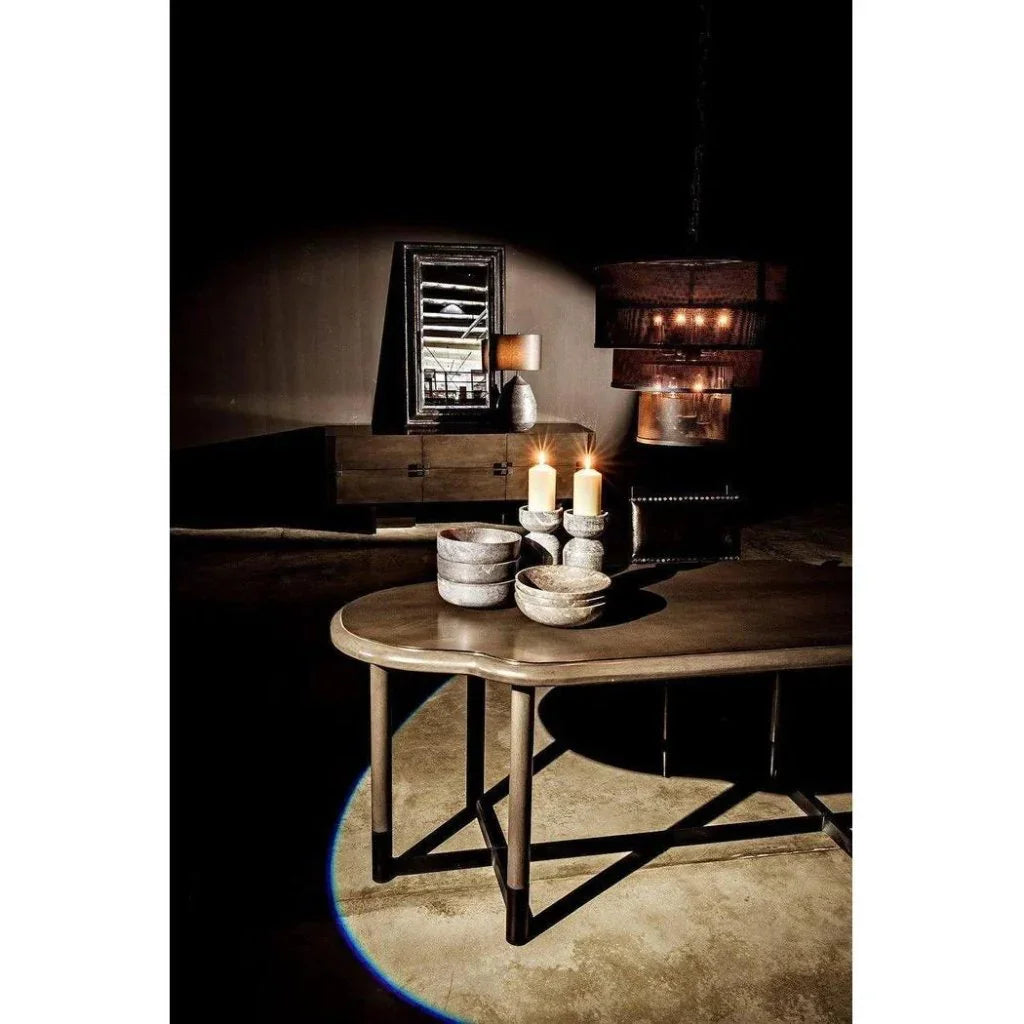 Noir Kerouac Leather Armless Dining Chair