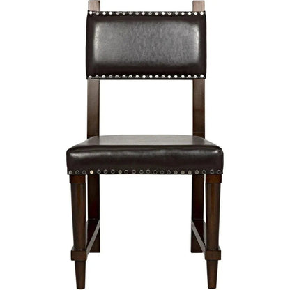 Noir Kerouac Leather Armless Dining Chair