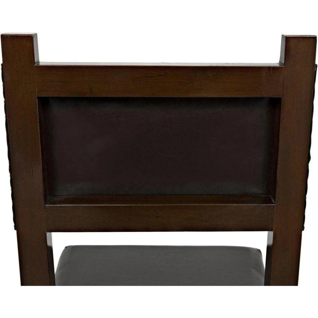 Noir Kerouac Leather Armless Dining Chair