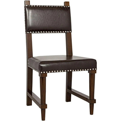Noir Kerouac Leather Armless Dining Chair