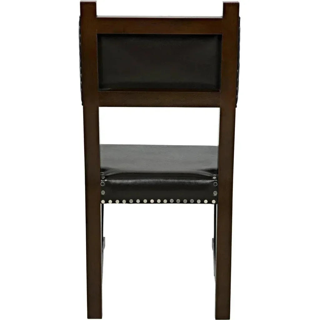 Noir Kerouac Leather Armless Dining Chair