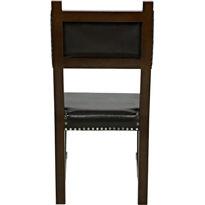Noir Kerouac Leather Armless Dining Chair