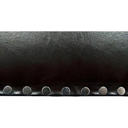 Noir Kerouac Leather Armless Dining Chair