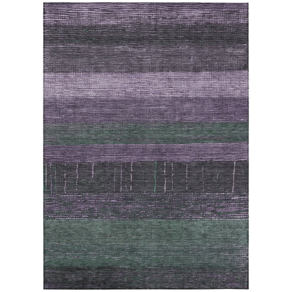 LOOMLAN Rugs Keshira Purple Washable Indoor-Outdoor Rug