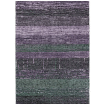 LOOMLAN Rugs Keshira Purple Washable Indoor-Outdoor Rug