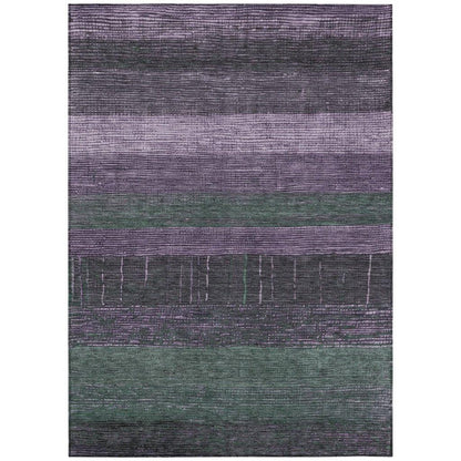 LOOMLAN Rugs Keshira Purple Washable Indoor-Outdoor Rug