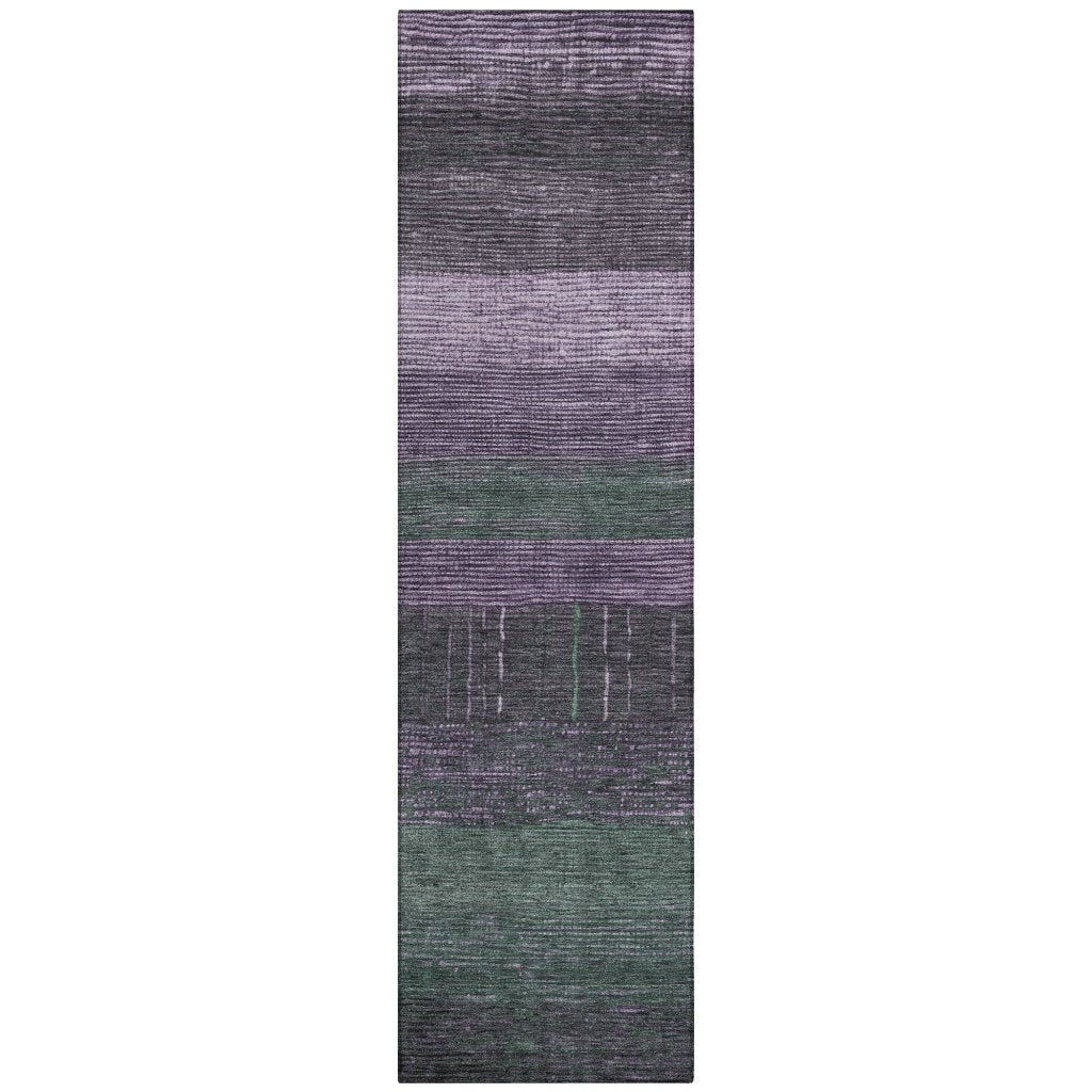 LOOMLAN Rugs Keshira Purple Washable Indoor-Outdoor Rug