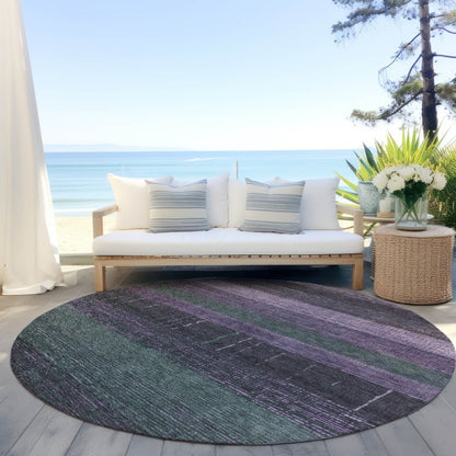 LOOMLAN Rugs Keshira Purple Washable Indoor-Outdoor Rug