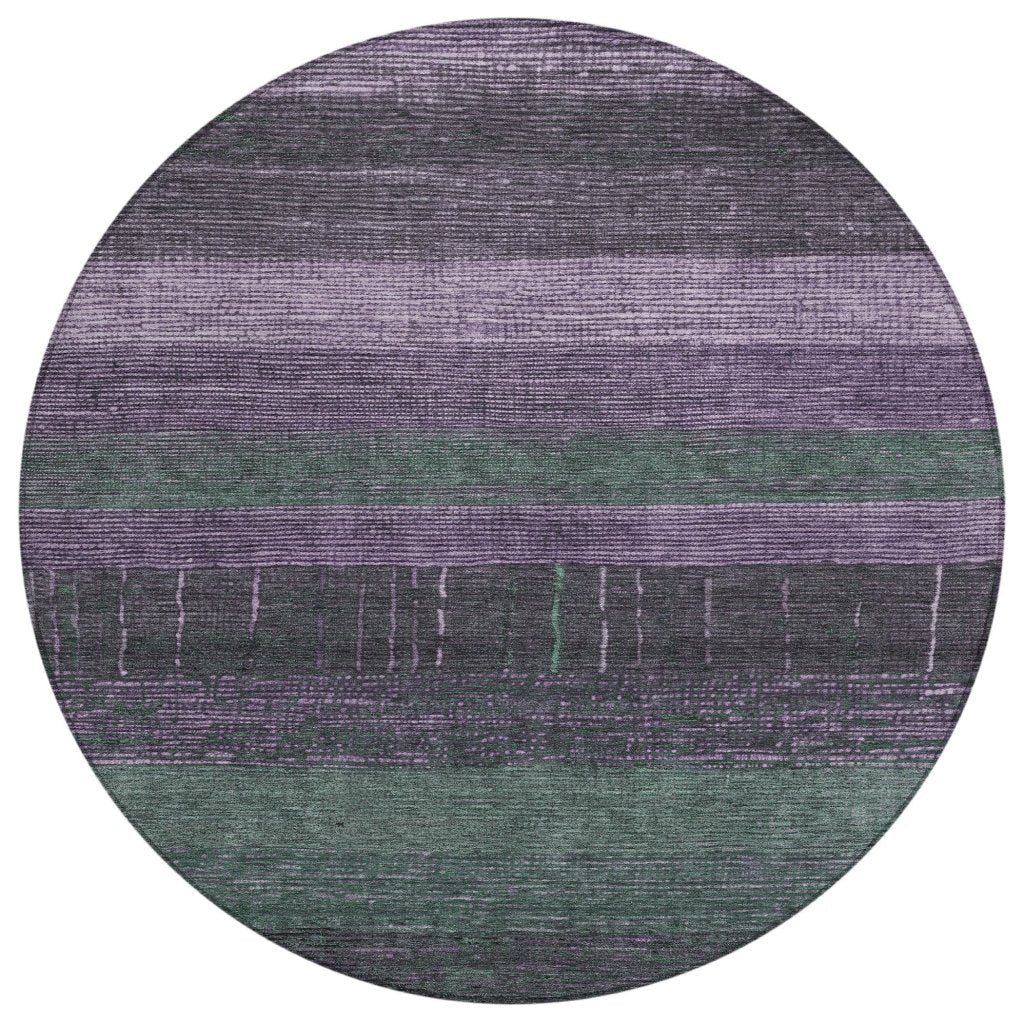 LOOMLAN Rugs Keshira Purple Washable Indoor-Outdoor Rug