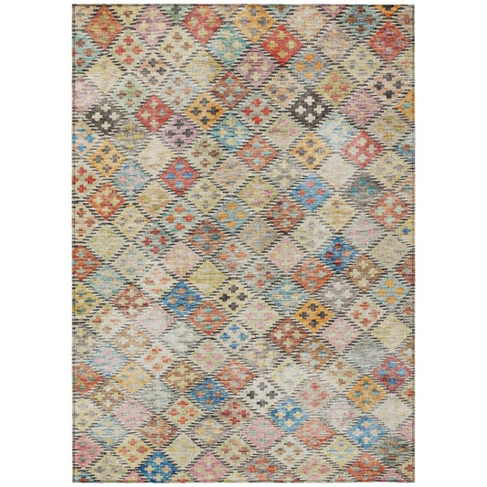 LOOMLAN Rugs Kharma Orange Washable Indoor-Outdoor Rug
